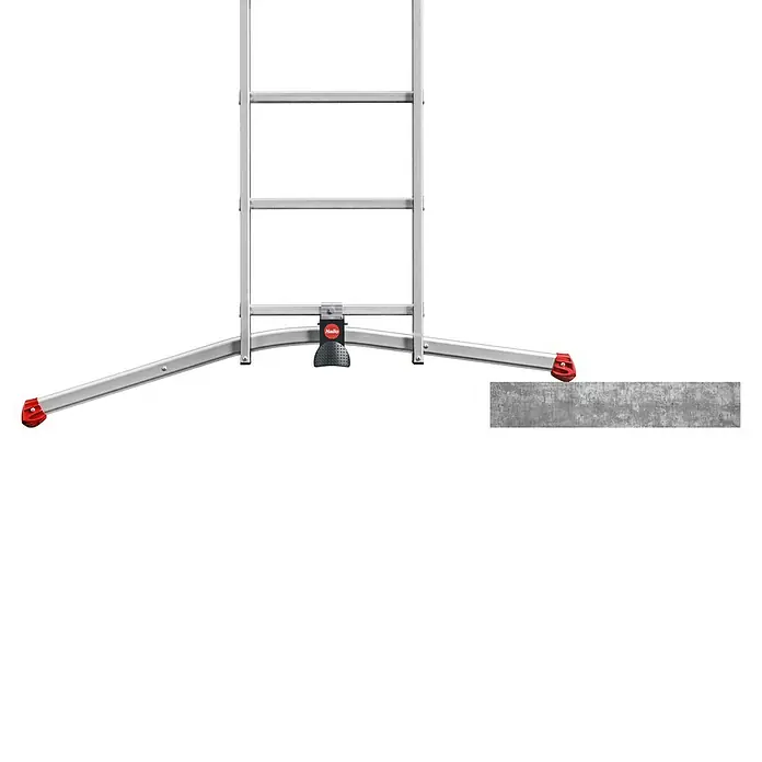 Hailo Mehrzweckleiter S100 ProfiLOT 3x12 - Anzahl Tritte: 36 Stk., Arbeitshöhe: 901 cm, Belastbarkeit: 150 kg, Aluminium - Nahaufnahme eines Halogen-Produkts, das sich durch präzise Details und hochwertige Materialien auszeichnet, ideal für professionelle Anwender.