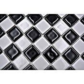 Mozaik pločica Quadrat Mix BM 048  (32,6 x 30 cm, Crno-bijele boje, Sjaj) | BAUHAUS