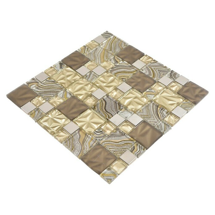 Mozaik pločica Crystal Mix XCM NIKO40  (30 x 30 cm, Bež-smeđe boje, Sjaj) | BAUHAUS