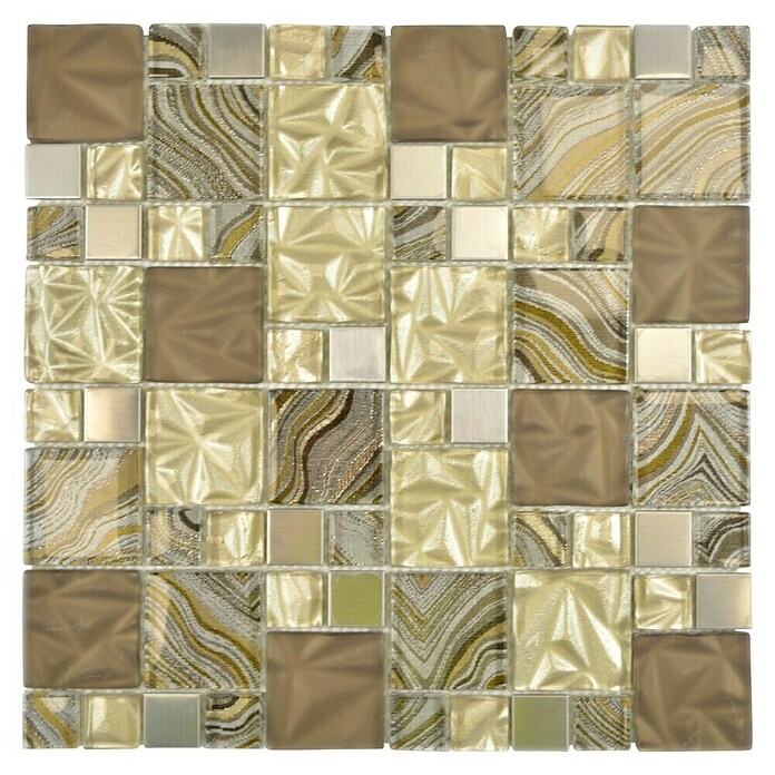 Mozaik pločica Crystal Mix XCM NIKO40  (30 x 30 cm, Bež-smeđe boje, Sjaj) | BAUHAUS