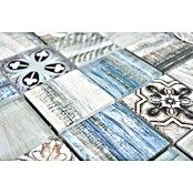 Mozaik pločica Quadrat Crystal XCM WOOD 300  (30 x 30 cm, Plavo-sive boje, Sjaj) | BAUHAUS