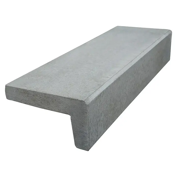 Diephaus Winkelstufe - 110 x 32 x 18 cm, Grau, Beton - Betonstufe für den Außenbereich. Die graue Stufe hat eine abgerundete Kante und eine raue Oberfläche und ist ideal für Treppen im Garten.