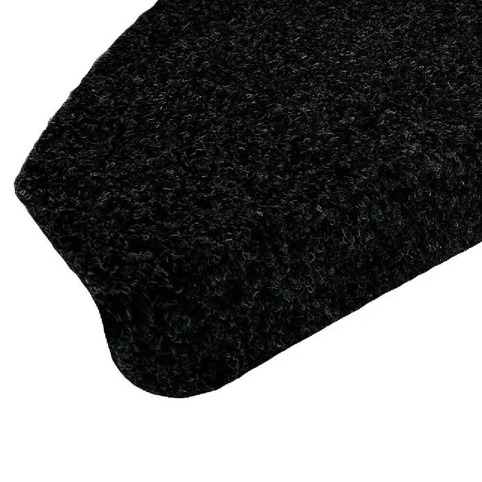 Stufenmatte Lima - 15 Stk., 22 x 65 cm, 100% Polypropylen, Anthrazit - Detailaufnahme einer schwarzen, strukturierten Fußmatte, die Schmutz und Feuchtigkeit aufnimmt, ideal für den Eingangsbereich.