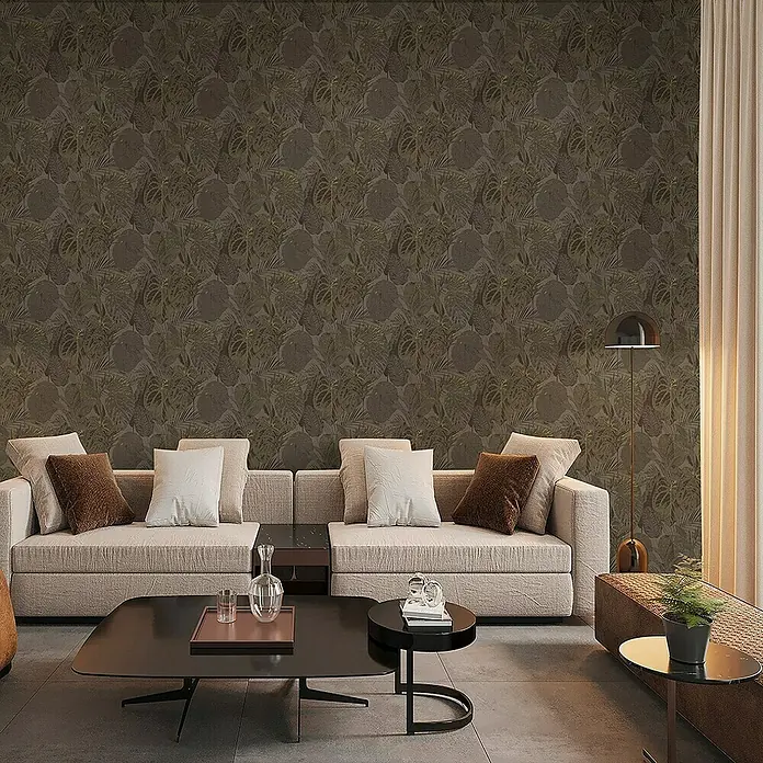 Tadessi Vliestapete M1-No.10994 - Schwarz, Floral, 10,05 x 0,53 m