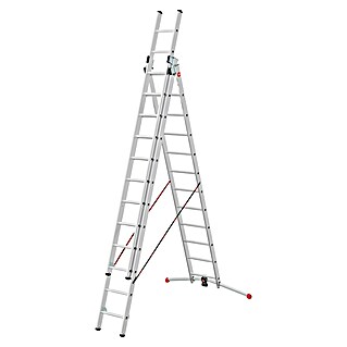Hailo Mehrzweckleiter S100 ProfiLOT 3x12 (Anzahl Tritte: 36 Stk., Arbeitshöhe: 901 cm, Belastbarkeit: 150 kg, Aluminium)