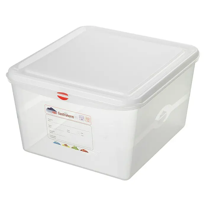 Sunware Vorratsdose Gastronorm - L x B x H: 354 x 325 x 200 mm, 19 l, Kunststoff, Transparent - Ein transparenter, rechteckiger Gastronorm-Behälter mit Deckel. Ideal für die Aufbewahrung von Lebensmitteln in Gastronomie und Haushalt.
