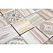 Mozaik pločica Quadrat Crystal XCM WOOD 100  (30 x 30 cm, Bež boje, Sjaj) | BAUHAUS