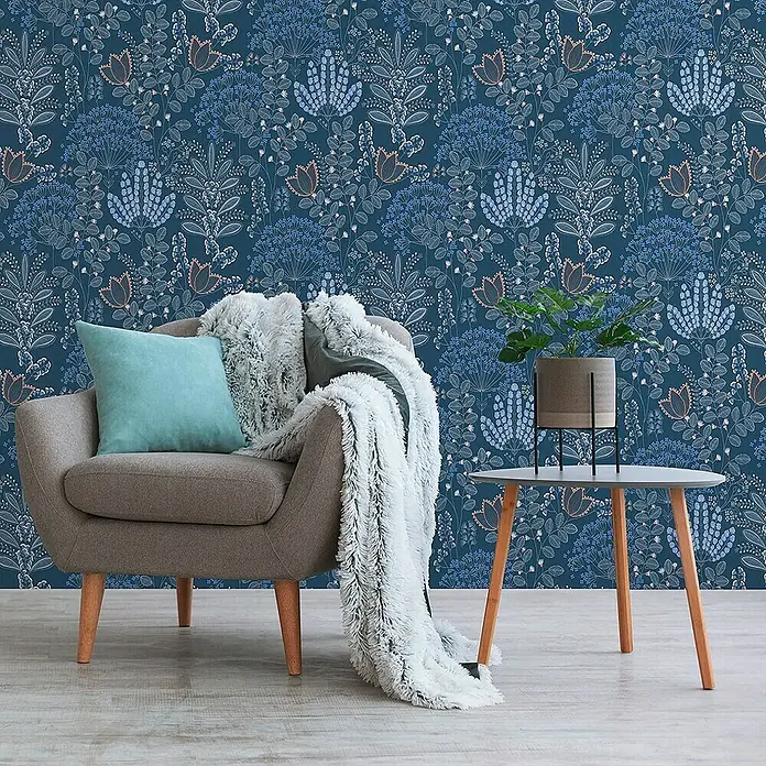 Tadessi Vliestapete M1-No.10965 - Weiß, Floral, 10,05 x 0,53 m