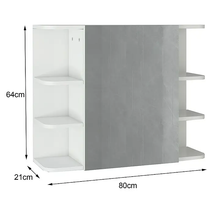 ML-Design Badmöbel-Set Badschrank Tür 8 Ablagen Badezimmerspiegel Landhausstil Badezimmer - Weiß
