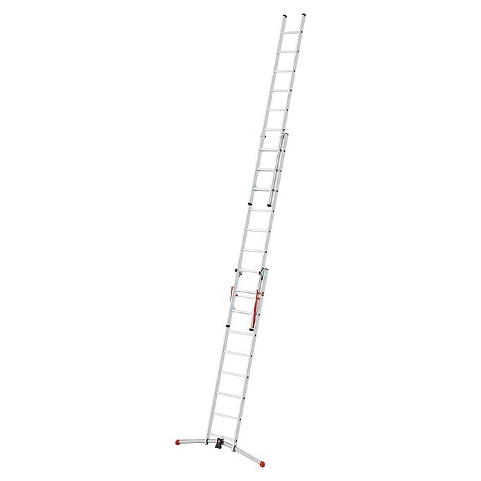 Hailo Mehrzweckleiter S100 ProfiLOT 2x9 + 1x8 (Anzahl Tritte: 26 Stk., Arbeitshöhe: 658 cm, Belastbarkeit: 150 kg, Aluminium) | BAUHAUS