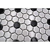 Mozaik pločica Hexagon Mix HX 045  (26 x 30 cm, Bijele boje, Sjaj) | BAUHAUS