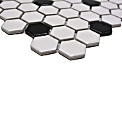 Mozaik pločica Hexagon Mix HX 045  (26 x 30 cm, Bijele boje, Sjaj) | BAUHAUS