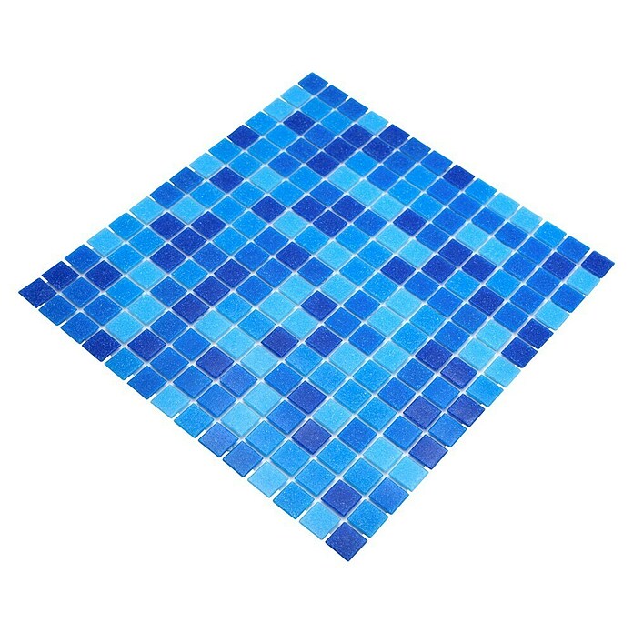 Mozaik pločica Quadrat Crystal Mix GM A 335P  (32,7 x 30,5 cm, Mješovito plavo, Sjaj) | BAUHAUS