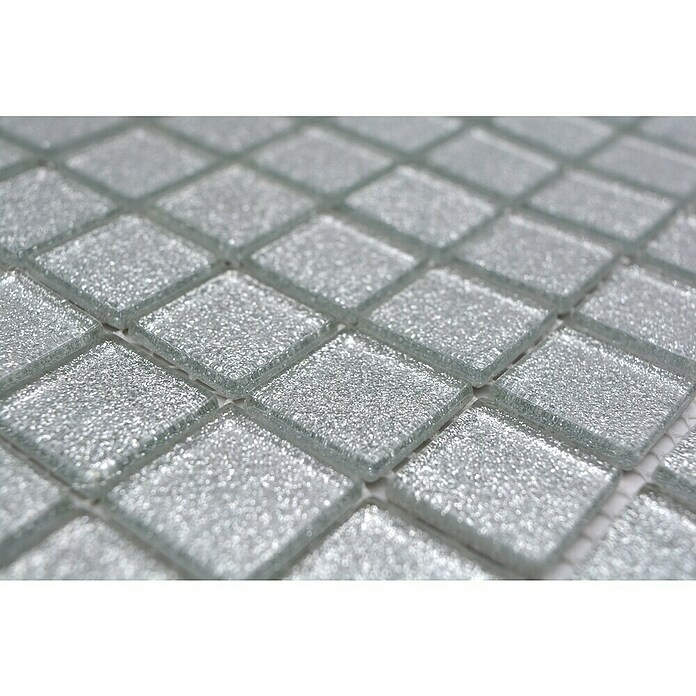 Mozaik pločica Quadrat Crystal CM 4SB6  (32,7 x 30,2 cm, Srebrne boje, Sjaj) | BAUHAUS