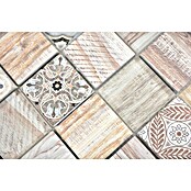 Mozaik pločica Quadrat Crystal XCM WOOD 100  (30 x 30 cm, Bež boje, Sjaj) | BAUHAUS