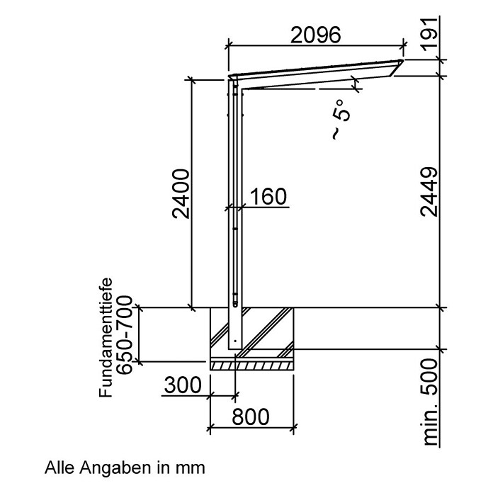 Ximax Smart Port Carport (L x B: 2,53 x 2,1 m, Einfahrtshöhe: 2,449 m)