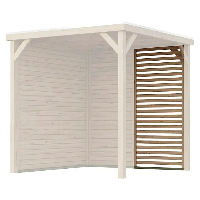Karibu Pavillon-Seitenwand Lamelle Cubeco - 106,5 x 229,5 cm, Passend für: Karibu Gartenpavillon Cubeco - Holzpavillon mit dekorativer Wand. Die Holzkonstruktion bietet einen stilvollen und schattigen Platz im Freien.