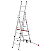 Hailo Mehrzweckleiter S100 ProfiLOT 2x6 + 1x5 (Anzahl Tritte: 17 Stk., Arbeitshöhe: 469 cm, Belastbarkeit: 150 kg, Aluminium) | BAUHAUS