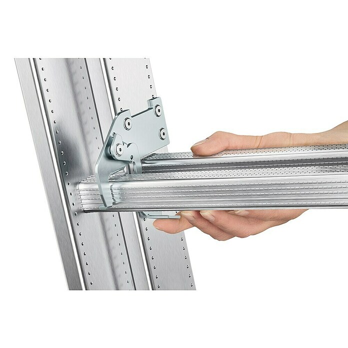 Hailo Mehrzweckleiter S100 ProfiLOT 2x6 + 1x5 (Anzahl Tritte: 17 Stk., Arbeitshöhe: 469 cm, Belastbarkeit: 150 kg, Aluminium) | BAUHAUS