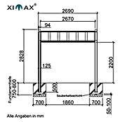 Ximax My-Port 7 Carport (L x B: 5,12 x 2,69 m, Einfahrtshöhe: 2,684 m)