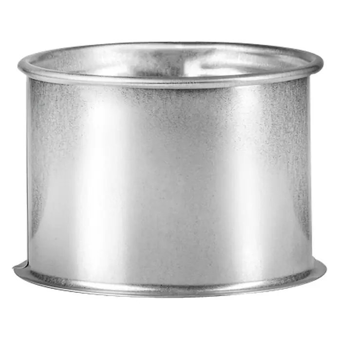 Doppelwandfutter - Durchmesser: 150 mm, Silber - Ein silberfarbener zylindrischer Behälter mit einer gerollten Kante oben und unten, der eine schlichte und robuste Bauweise zeigt.