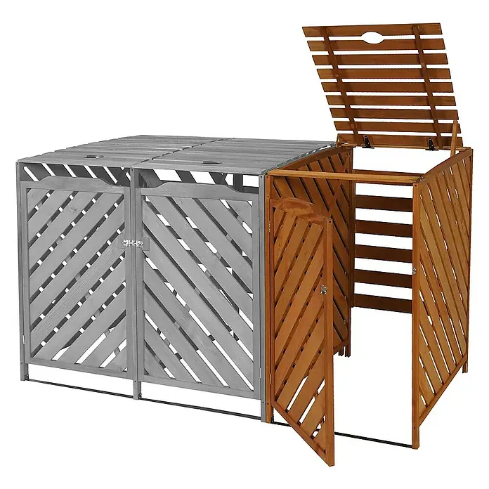 Proregal Erweiterung für Mülltonnenbox XL 1er-/2er - Holz, Braun
