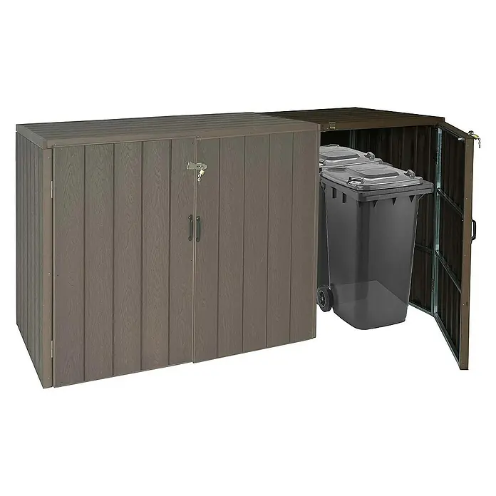 Proregal Erweiterung für Mülltonnenbox XL 1er-/2er-WPC - Braun