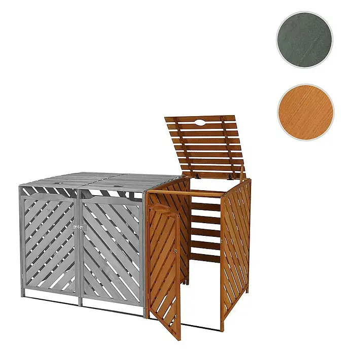 Proregal Erweiterung für Mülltonnenbox XL 1er-/2er - Holz, Grau
