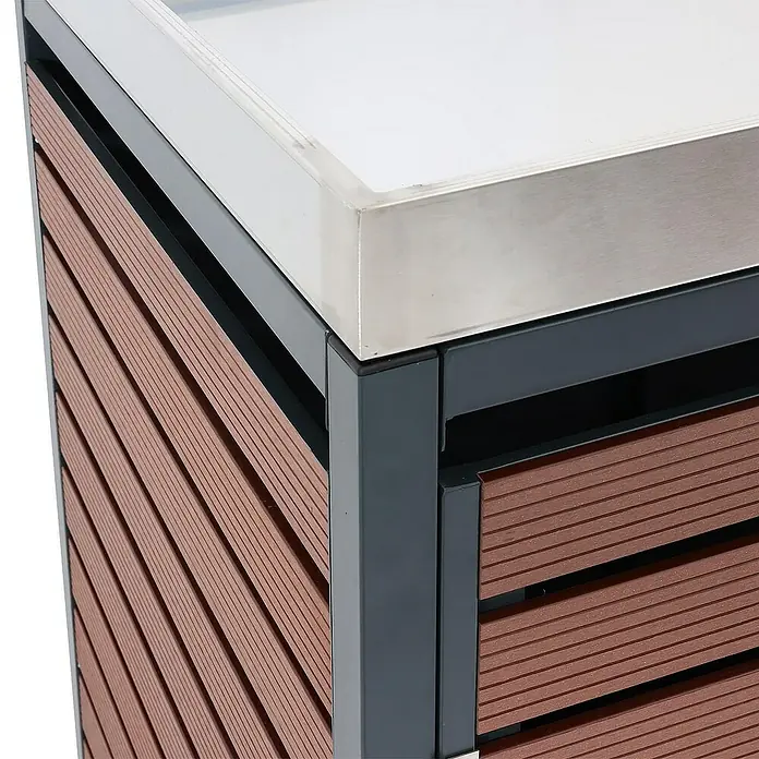 Proregal Mülltonnenbox 2er mit Pflanzkasten - Metall, Braun, Geeignet für Anzahl Mülltonnen: 2 Stk.