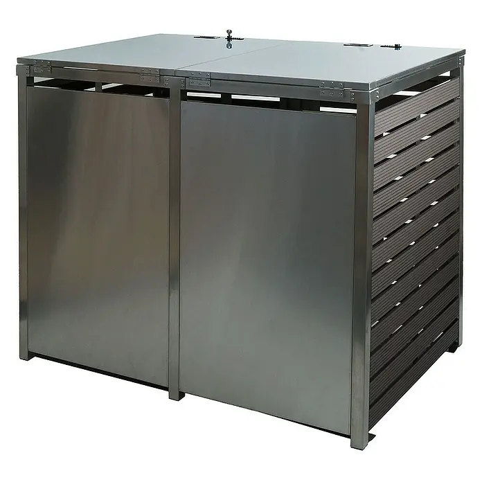 Proregal Mülltonnenbox XL 2er/4er - 144 x 102 cm, Metall, Anthrazit, Geeignet für Anzahl Mülltonnen: 4 Stk.