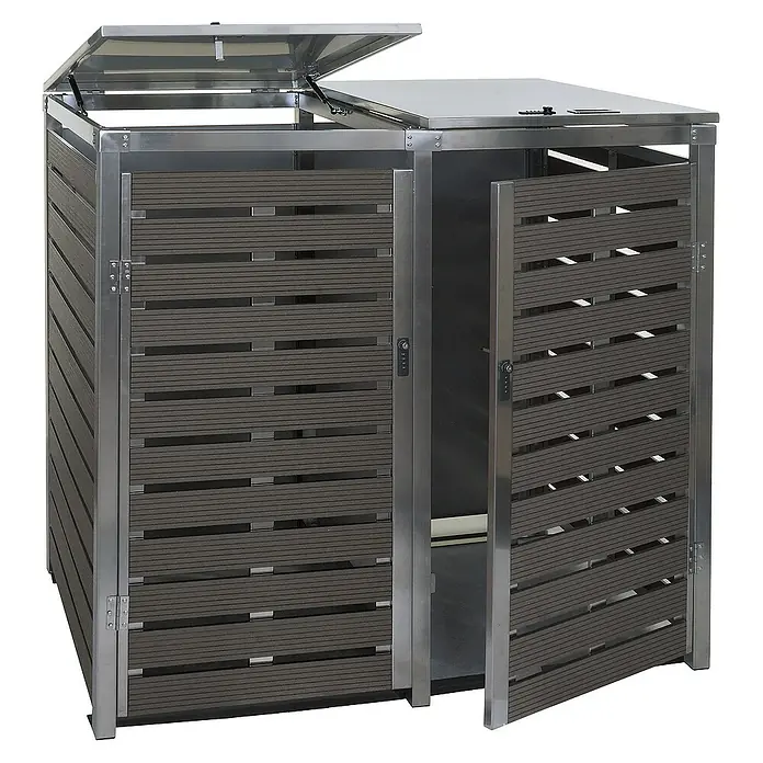 Proregal Mülltonnenbox XL 2er/4er - 144 x 102 cm, Metall, Anthrazit, Geeignet für Anzahl Mülltonnen: 4 Stk.