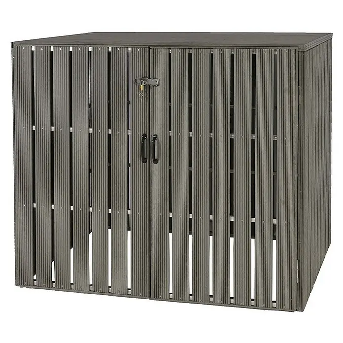 Proregal Mülltonnenbox XL 2er-/4er-WPC - Stahl, Grau, Geeignet für Anzahl Mülltonnen: 4 Stk.