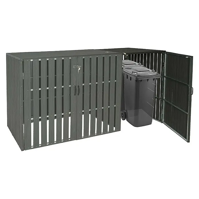 Proregal Erweiterung für Mülltonnenbox XL 1er-/2er-WPC - Anthrazit