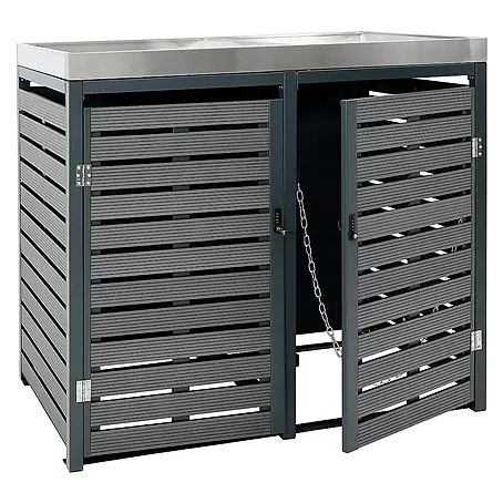 Proregal  Mülltonnenbox 2er mit Pflanzkasten