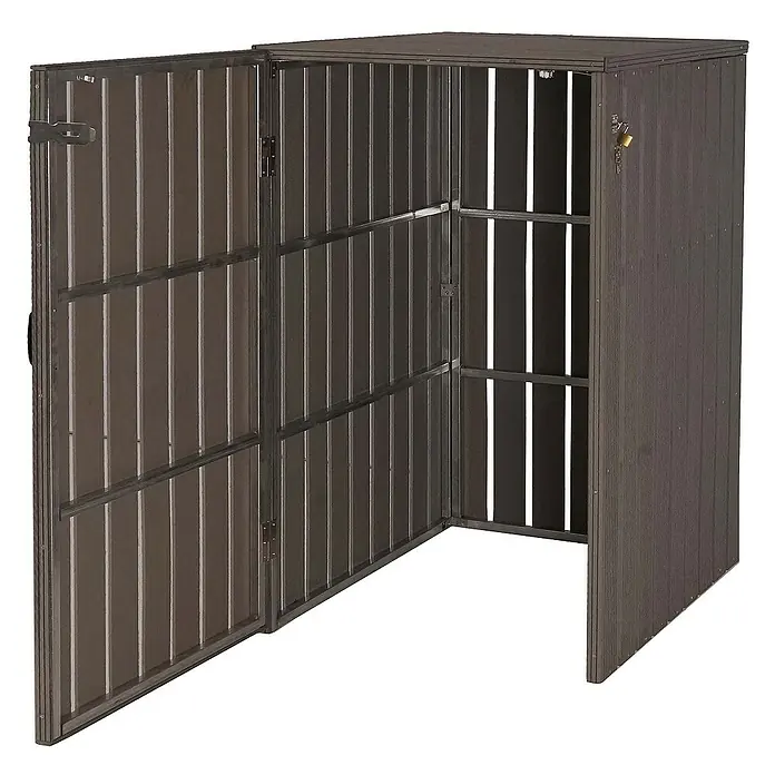 Proregal Mülltonnenbox XL 1er-/2er-WPC - Stahl, Grau, Geeignet für Anzahl Mülltonnen: 2 Stk.