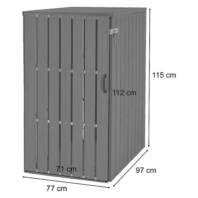 Proregal Mülltonnenbox XL 1er-/2er-WPC - Stahl, Grau, Geeignet für Anzahl Mülltonnen: 2 Stk.