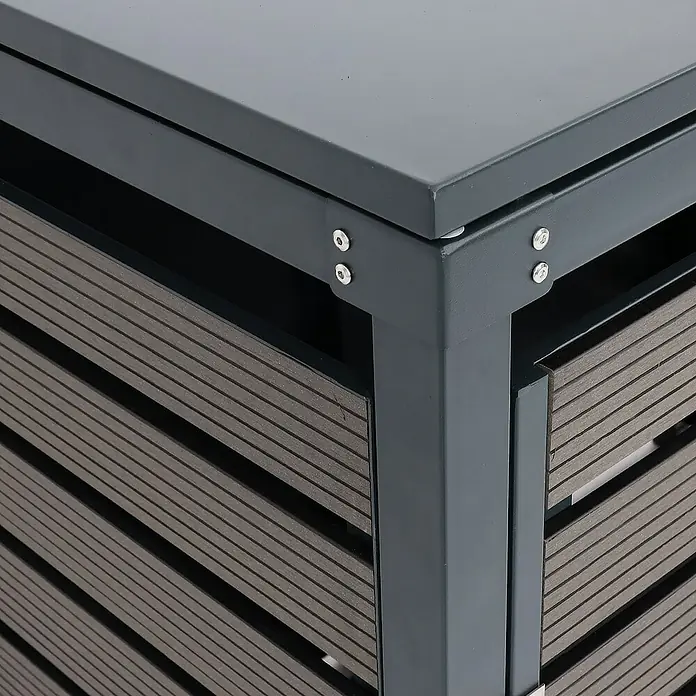 Proregal Mülltonnenbox 3er - 205 x 84 cm, Metall, Anthrazit, Geeignet für Anzahl Mülltonnen: 3 Stk.