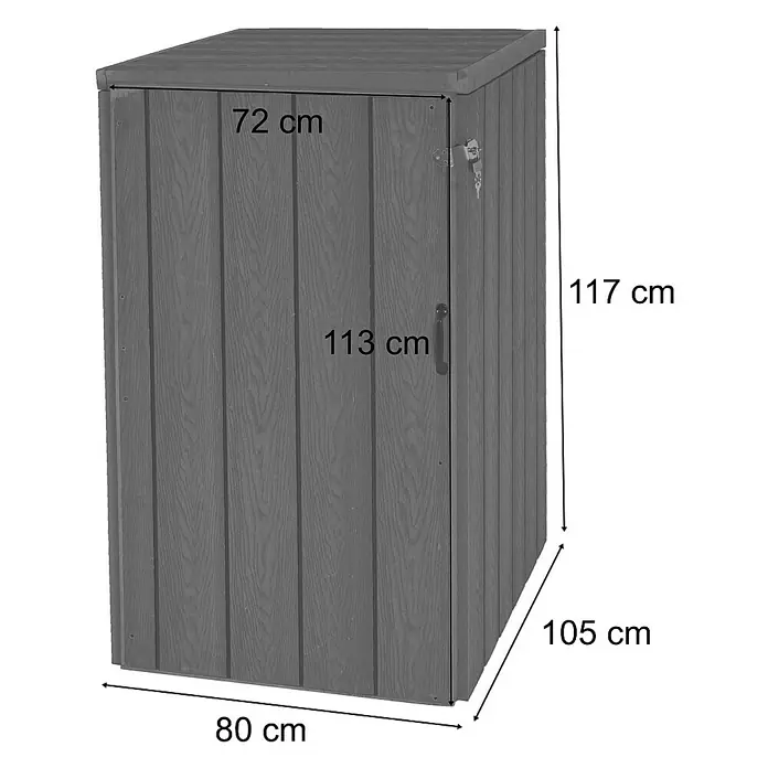 Proregal Mülltonnenbox XL 1er-/2er-WPC - Stahl, Anthrazit, Geeignet für Anzahl Mülltonnen: 2 Stk.
