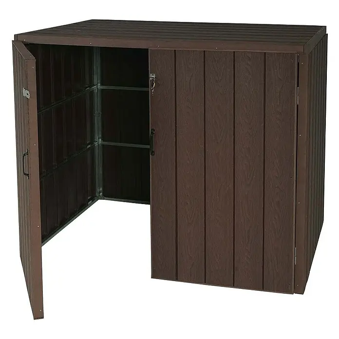 Proregal Mülltonnenbox XL 2er-/4er-WPC - Stahl, Braun, Geeignet für Anzahl Mülltonnen: 4 Stk.