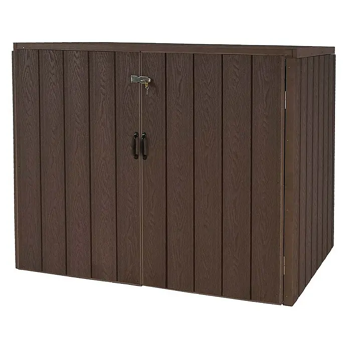 Proregal Mülltonnenbox XL 2er-/4er-WPC - Stahl, Braun, Geeignet für Anzahl Mülltonnen: 4 Stk.