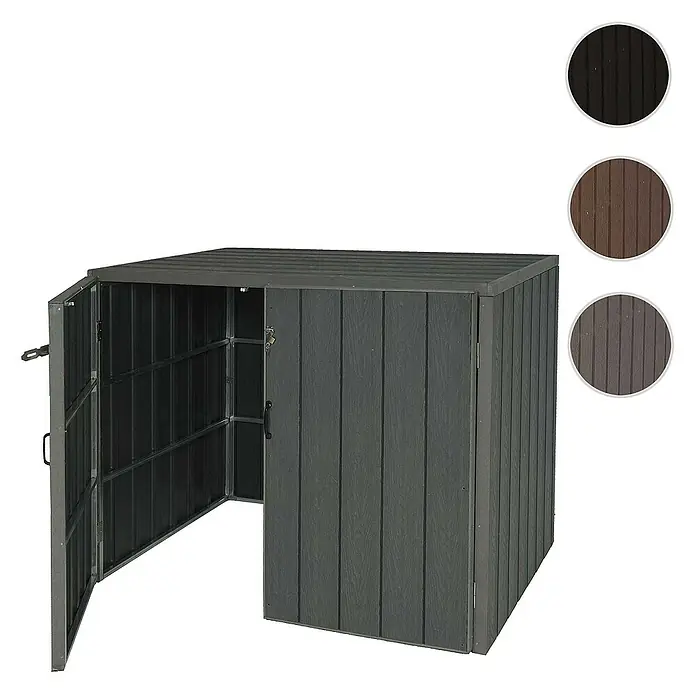 Proregal Mülltonnenbox XL 2er-/4er-WPC - Stahl, Braun, Geeignet für Anzahl Mülltonnen: 4 Stk.