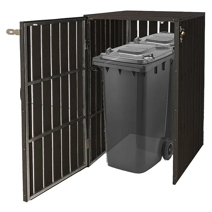 Proregal Mülltonnenbox XL 1er-/2er-WPC - Stahl, Anthrazit, Geeignet für Anzahl Mülltonnen: 2 Stk.