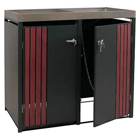 Proregal  Mülltonnenbox 2er mit Pflanzkasten