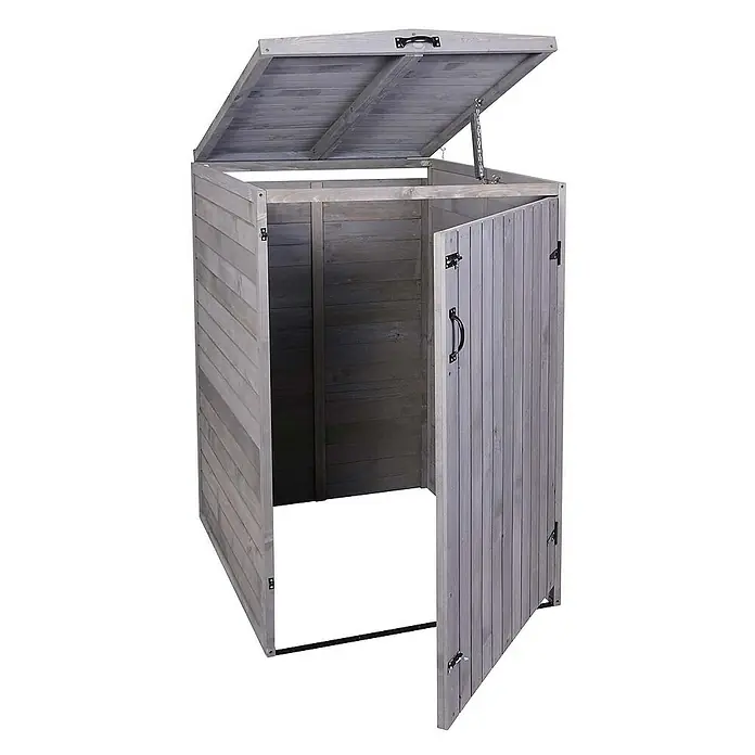 Proregal Mülltonnenbox XL 1er-/2er - Holz, Anthrazit-Grau, Geeignet für Anzahl Mülltonnen: 2 Stk.