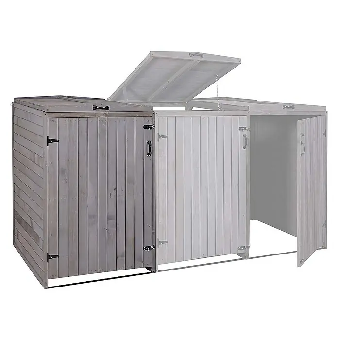 Proregal Mülltonnenbox XL 1er-/2er - Holz, Anthrazit-Grau, Geeignet für Anzahl Mülltonnen: 2 Stk.