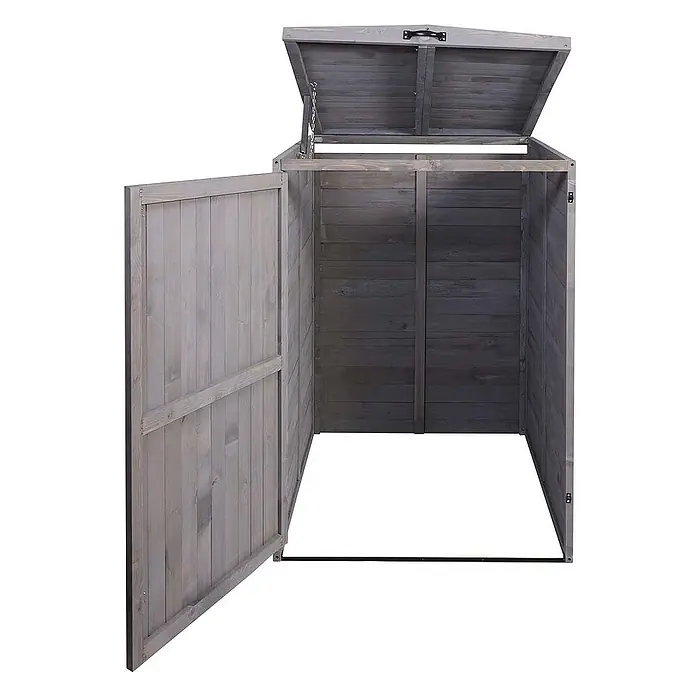 Proregal Mülltonnenbox XL 1er-/2er - Holz, Anthrazit-Grau, Geeignet für Anzahl Mülltonnen: 2 Stk.