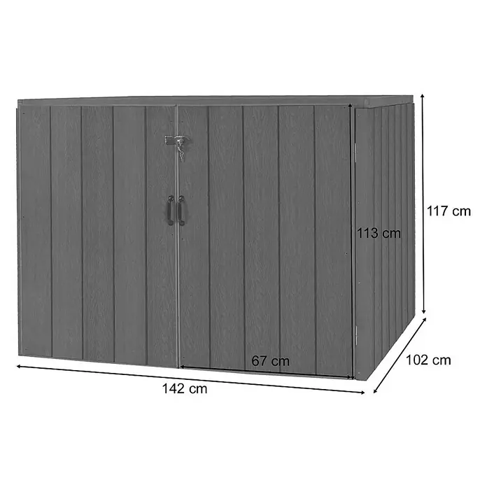 Proregal Mülltonnenbox XL 2er-/4er-WPC - Stahl, Anthrazit, Geeignet für Anzahl Mülltonnen: 4 Stk.