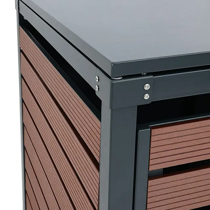 Proregal Mülltonnenbox XL 2er-/4er - Metall, Braun, Geeignet für Anzahl Mülltonnen: 4 Stk.