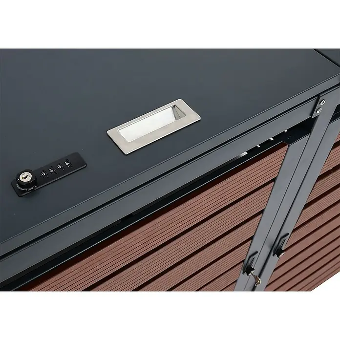 Proregal Mülltonnenbox XL 2er-/4er - Metall, Braun, Geeignet für Anzahl Mülltonnen: 4 Stk.