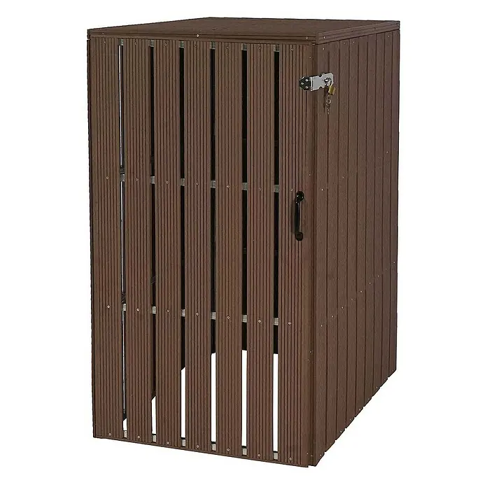 Proregal Mülltonnenbox XL 1er-/2er-WPC - Stahl, Braun, Geeignet für Anzahl Mülltonnen: 2 Stk.